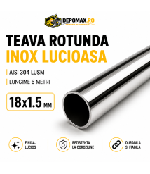 Teava rotunda inox lucios AISI 304 LUSM, 18 x 1.5 mm, 6 metri